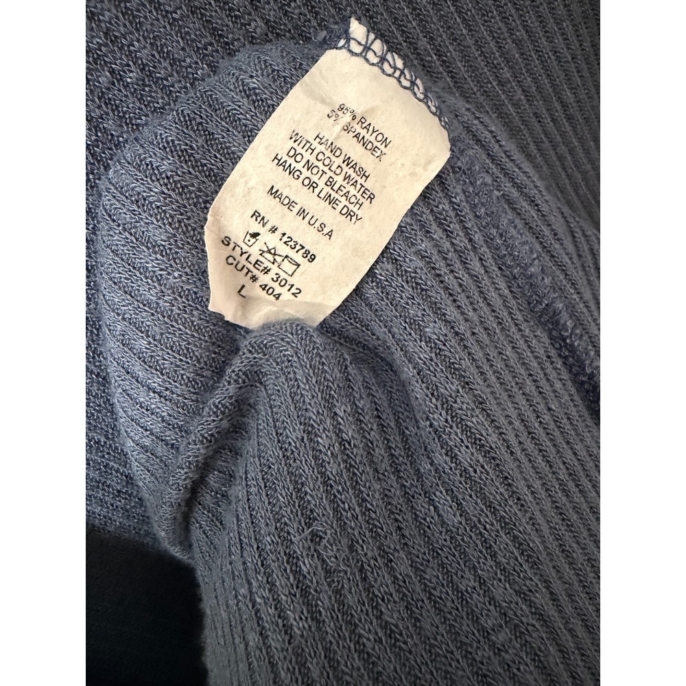 Lilyful | Ribbed Ruffle Sleeve Open Cardigan | Large || Blue | - Picture 3 of 5